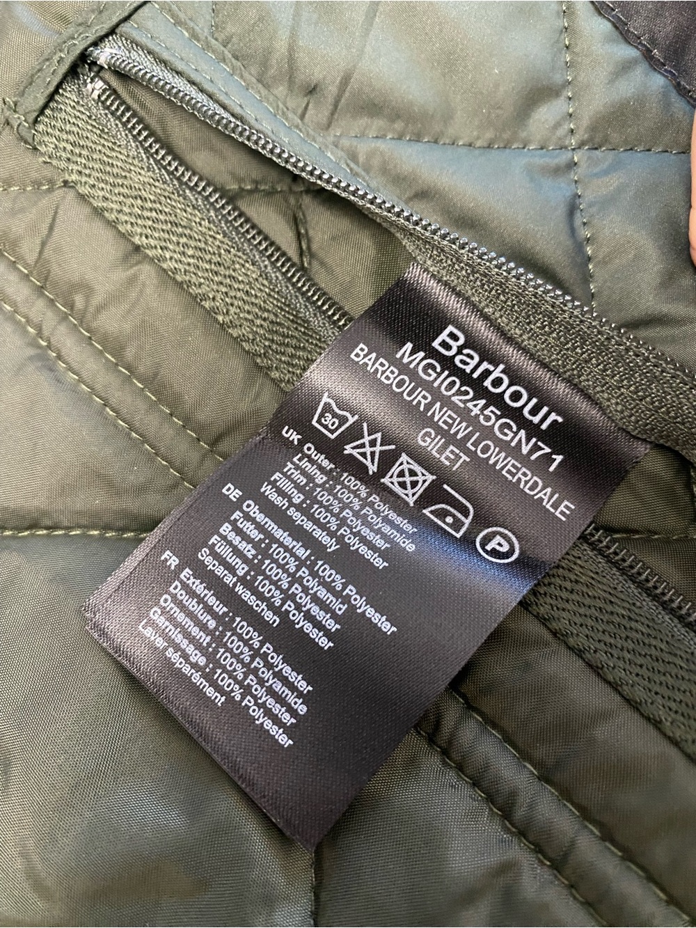Barbour Lowerdale Quilted Gilet Vest Sage Green XL - Picture 15 of 16